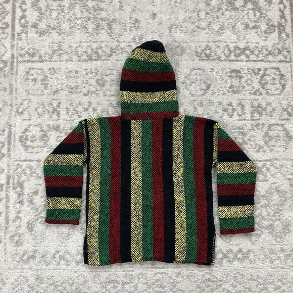 Artesanias Mexican Hippy Poncho Hoodie Sweater Pullover Mexico Kids Size 6 - Picture 3 of 5